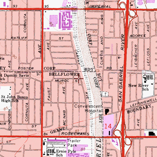 Topographic Map of Byron Zinn Park, CA