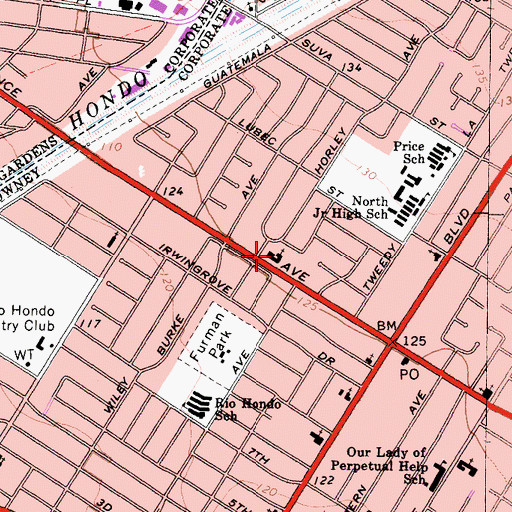 Topographic Map of Christ Lutheran Church, CA
