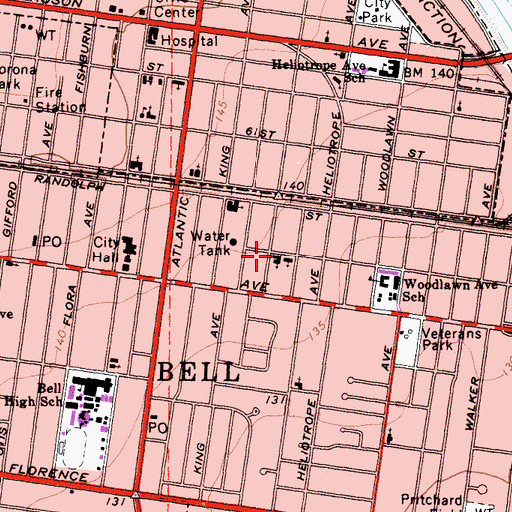 Topographic Map of Church of Jesus Christ, CA