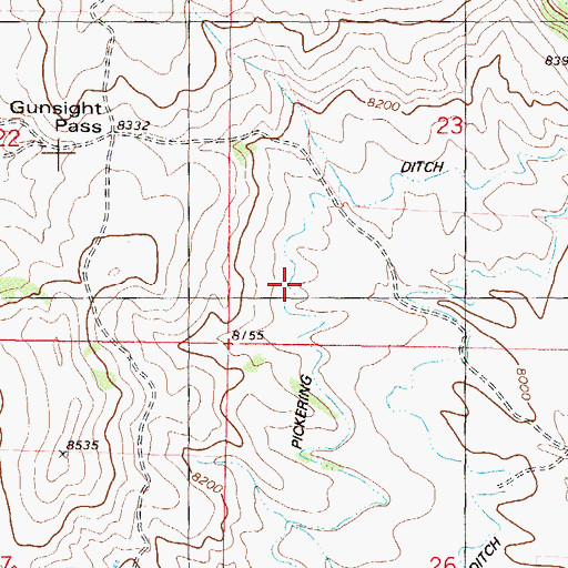 Topographic Map of Pickering Ditch, CO