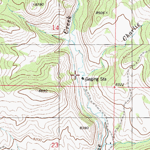 Topographic Map of Charlie Creek, CO