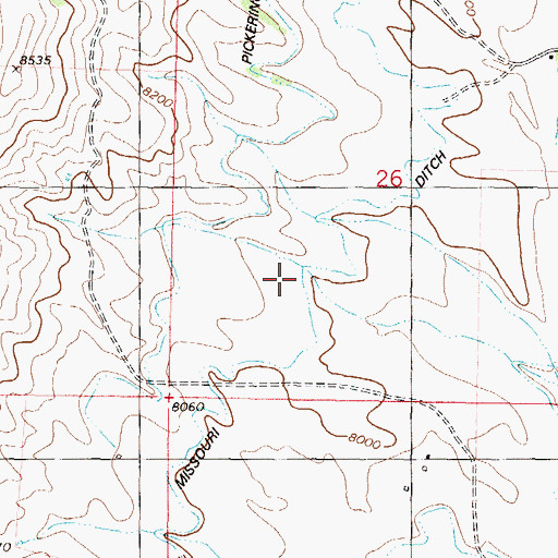 Topographic Map of Missouri Ditch, CO