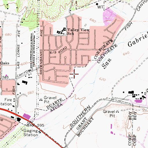 Topographic Map of Encanto Park, CA