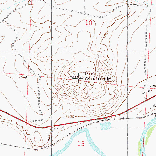 Topographic Map of Red Mountain, CO