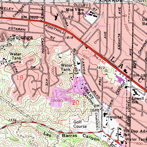 Topographic Map of Fehlhaberhouk Park, CA
