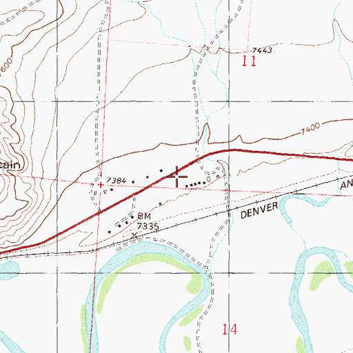 Topographic Map of Ennis Ranch, CO