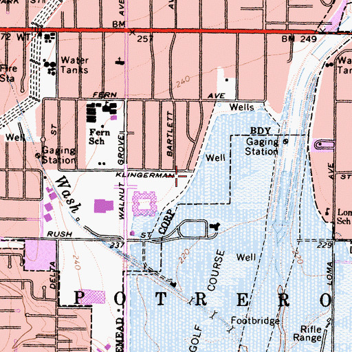 Topographic Map of Klingerman Park, CA