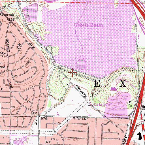 Topographic Map of Lower Retention Basin, CA