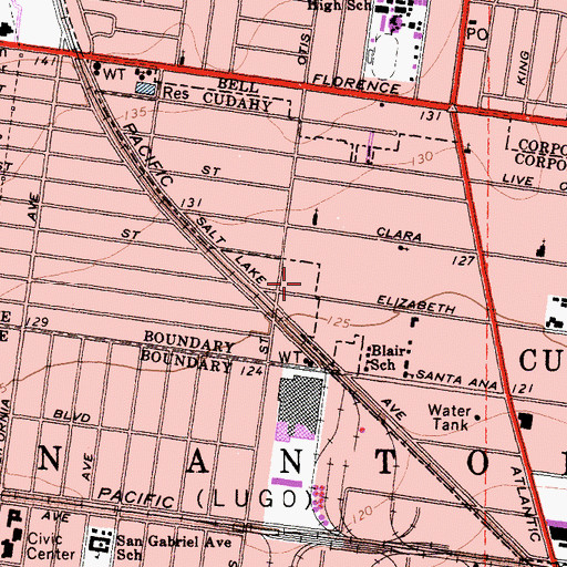 Topographic Map of Lugo Park, CA
