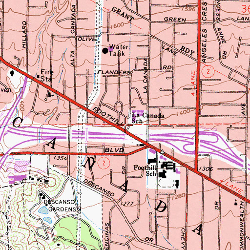 Topographic Map of Memorial Park, CA