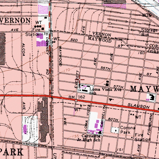 Topographic Map of Pixley Park, CA