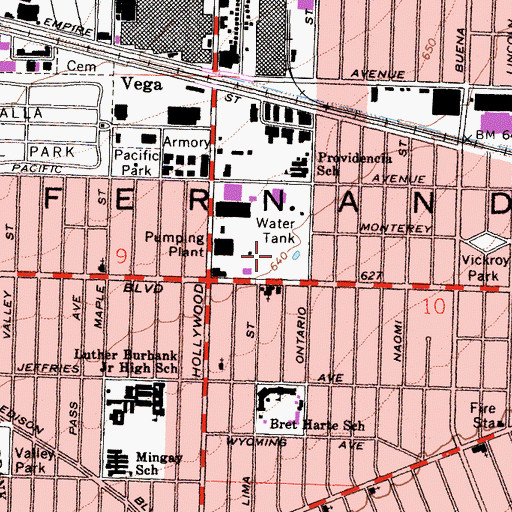 Topographic Map of Ralph Foy Park, CA