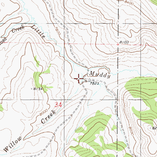 Topographic Map of Willow Creek, CO