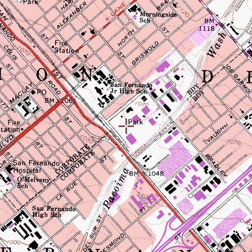 Topographic Map of Recreation Park, CA