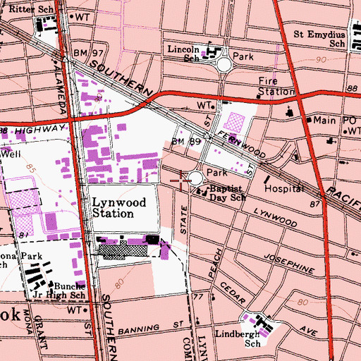 Topographic Map of Rose Park, CA