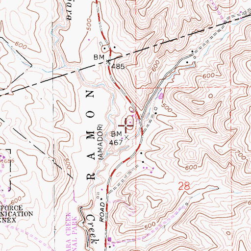 Topographic Map of Antone School (historical), CA