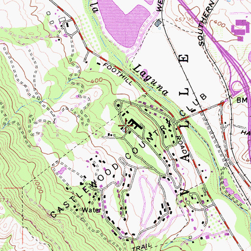 Topographic Map of Hacienda Dude Ranch (historical), CA