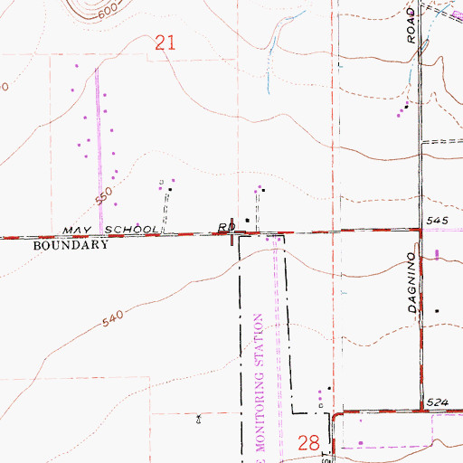 Topographic Map of May School (historical), CA