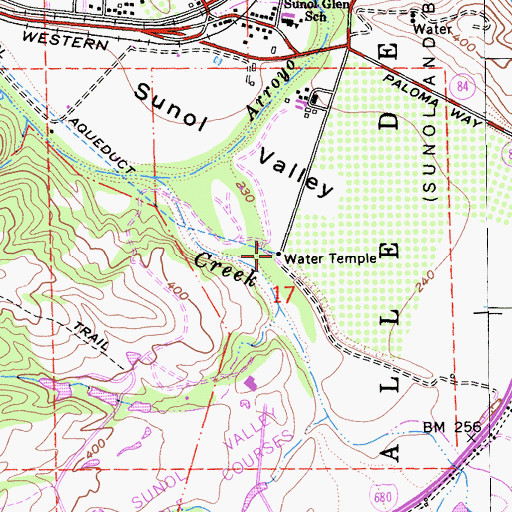 Topographic Map of San Francisco Water Temple, CA