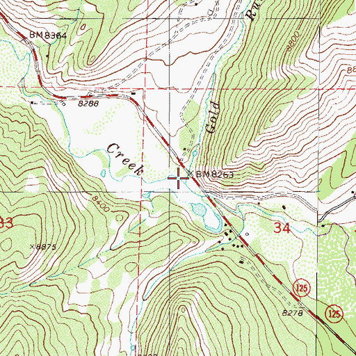Topographic Map of Gold Run, CO