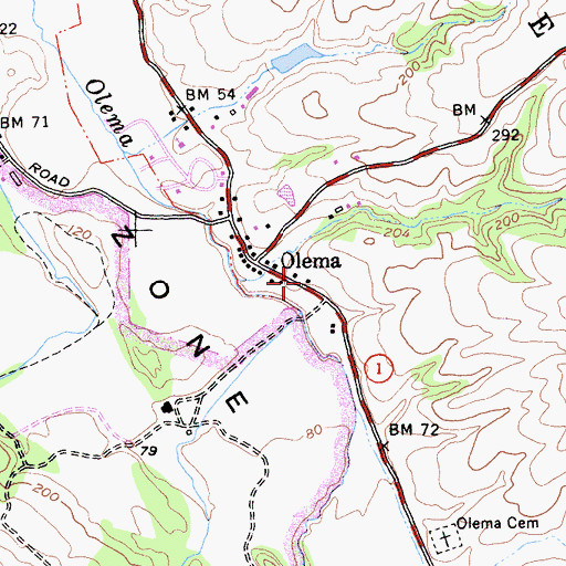 Topographic Map of Olema School (historical), CA