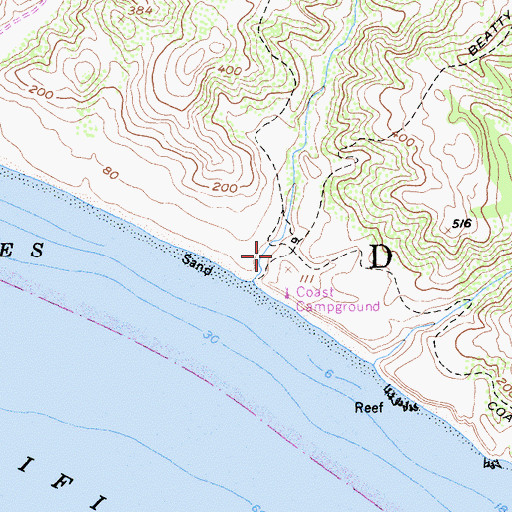 Topographic Map of U Ranch (historical), CA