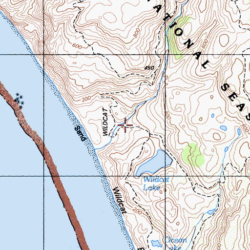 Topographic Map of Wildcat Ranch (historical), CA