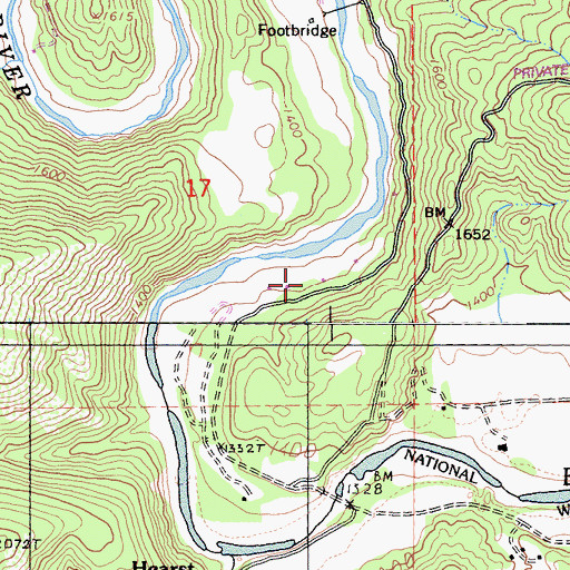Topographic Map of Camp Grant (historical), CA