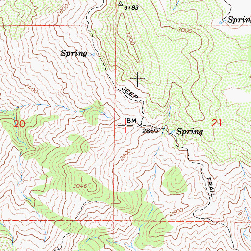 Topographic Map of Salt Creek Divide, CA