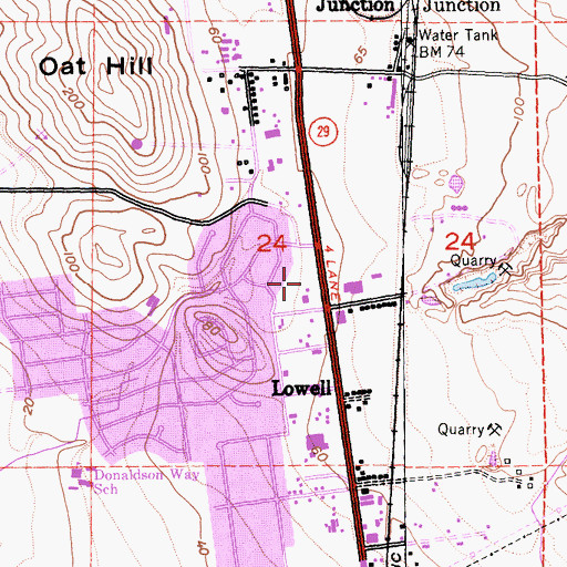 Topographic Map of American Canyon School (historical), CA