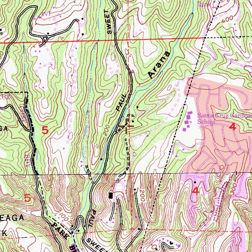 Topographic Map of Chaminade School (historical), CA