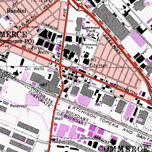 Topographic Map of Commerce Post Office, CA