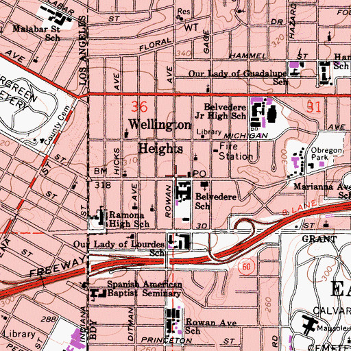 Topographic Map of Hazard Post Office, CA