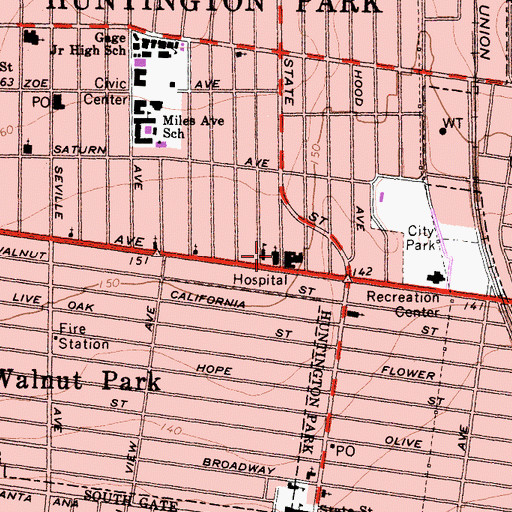 Topographic Map of Saint Matthias Catholic Church, CA
