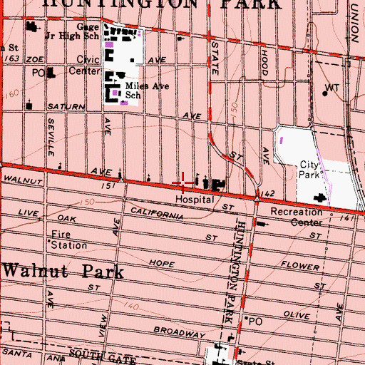 Topographic Map of Saint Matthias School, CA