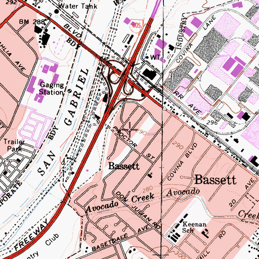 Topographic Map of San Angelo Park, CA