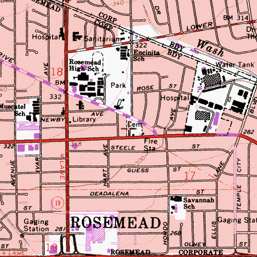 Topographic Map of Savannah Cemetery, CA