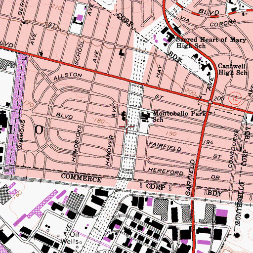 Topographic Map of Saybrook Park, CA