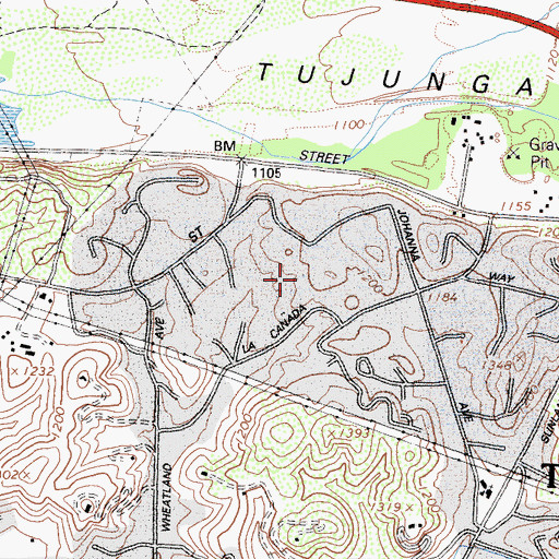 Topographic Map of Shadow Hills, CA