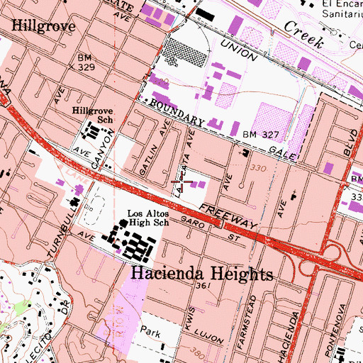 Topographic Map of Shadybend Elementary School, CA