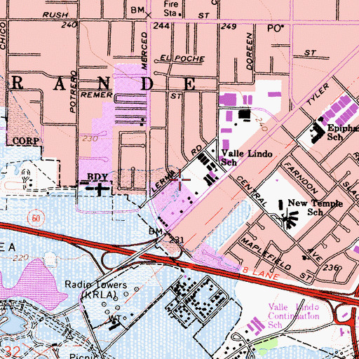 Topographic Map of Shiveley Park, CA