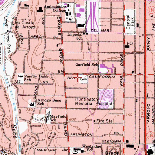 Topographic Map of Singer Park, CA