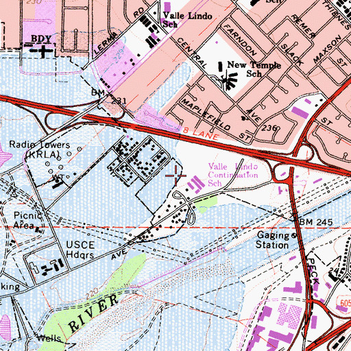 Topographic Map of South El Monte High School, CA