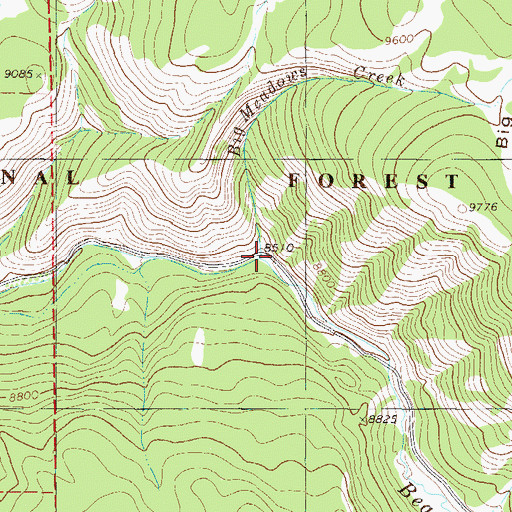 Topographic Map of Beaver Creek Campground, CO