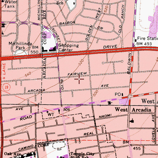 Topographic Map of Tripolis Park, CA