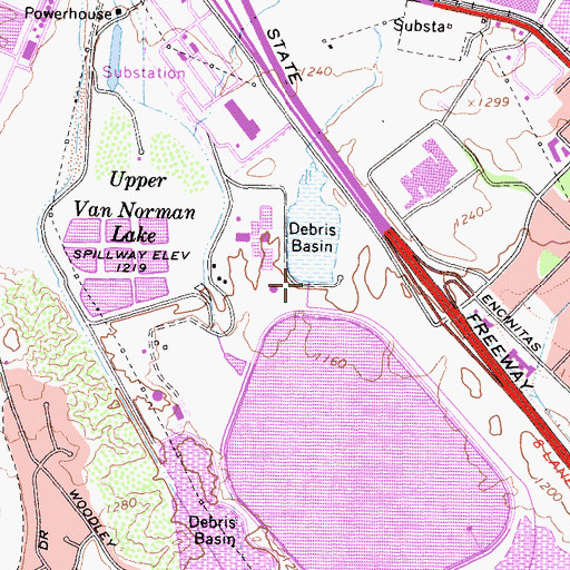 Topographic Map of Yarnell Debris Basin, CA