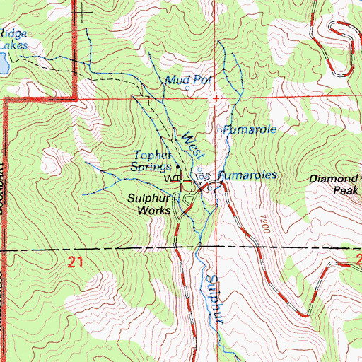 Topographic Map of Supans Springs, CA