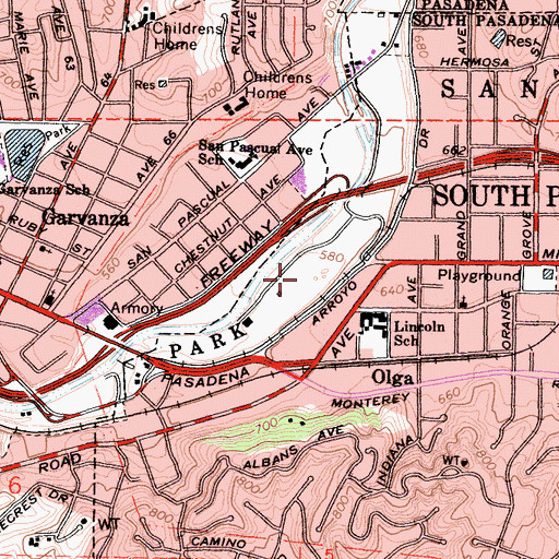 Topographic Map of Arroyo Seco Golf Course, CA