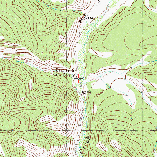 Topographic Map of Ethel Creek, CO