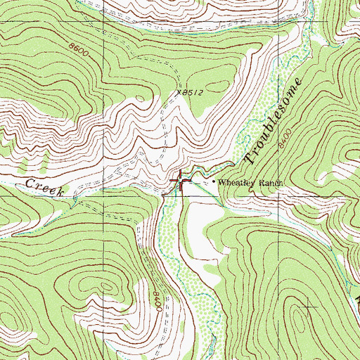 Topographic Map of Wheatley Creek, CO